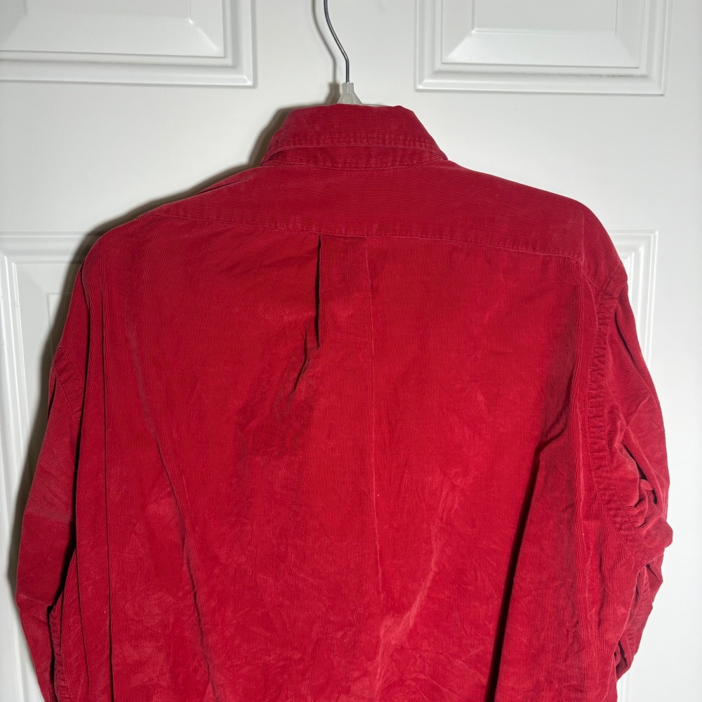 Polo Ralph Lauren Mens Red Corduroy Button Down Shirt The Blake M Long Sleeve - Picture 7 of 12